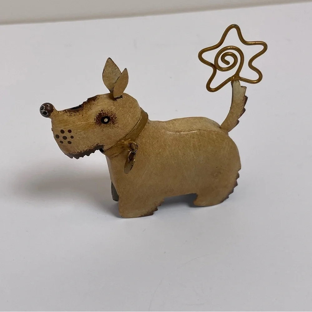 Scottie Dog Metal Figurine with Picture Holder Tail - Picture 1 of 9
